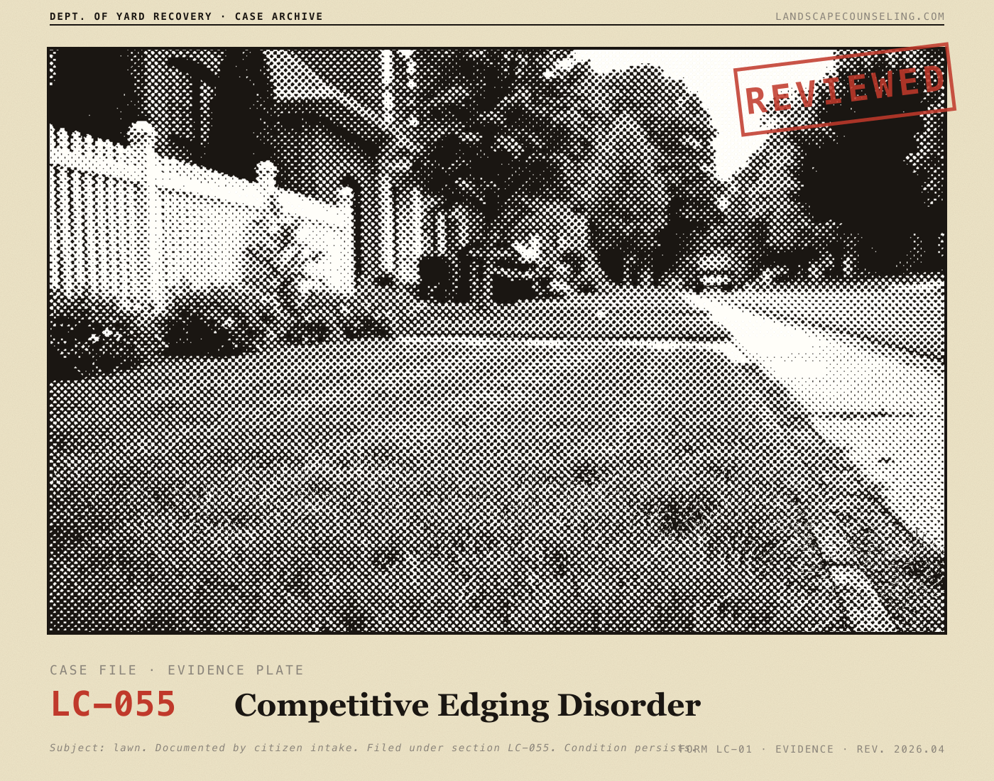 Evidence plate for Competitive Edging Disorder